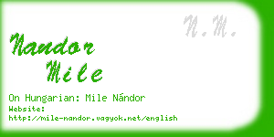 nandor mile business card